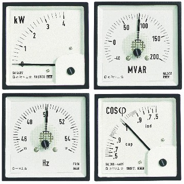 Electronic Analog Type W, Var, PF and Hz Meters